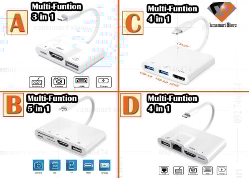 Lightning to HDMI Adapter 1080P Digital AV Jack USB Otg Cable for Projector Monitor TV for iPhone