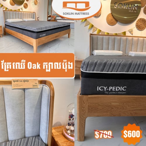 គ្រែឈើ Oak ម៉ូតថ្មី