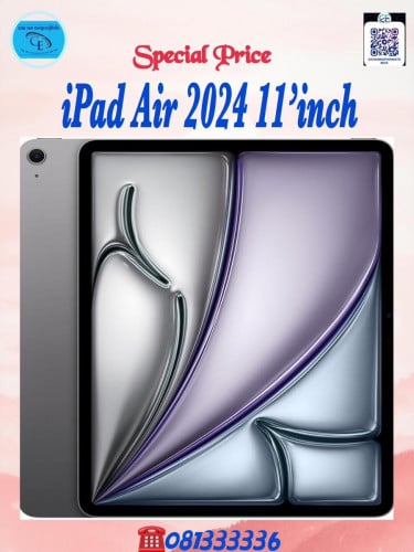 iPad Air M3 (2024)11' inch 128GB wifi only no active ថ្មីប្រអប់តម្លៃពិសេសជូន