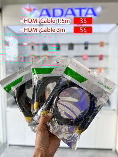 មានលក់ ខ្សែ HDMI Cable ប្រវែង 1.5m និងប្រវែង 3m