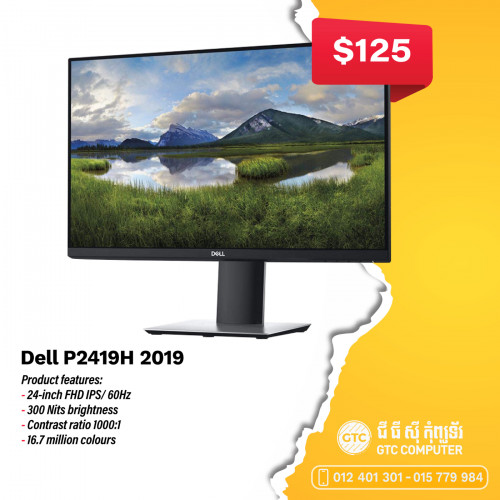 Dell P2419h 24-inch 2019 Price $125.00 In Veal Vong, Cambodia - Gtc 