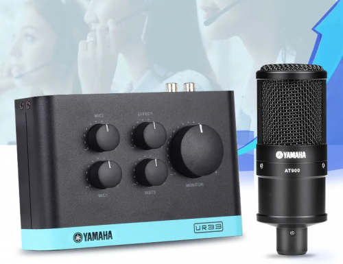 ឈុត Microphone + Soundcard មានគុណភាពខ្ពស់ Broadcast, Live, Recording, Gaming, Singing...