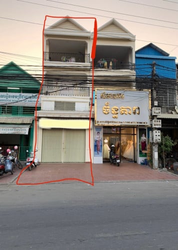 ផ្ទះលក់ ប្លង់រឹង លើផ្លូវធំ ផ្លូវជាតិលេខ2 ជិតសង្កាត់ចាក់អង្រែលើ