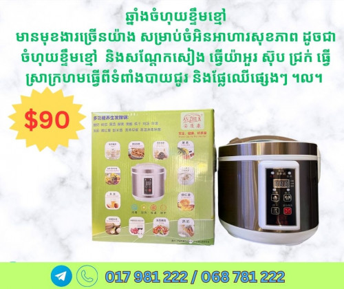 ឆ្នាំងចំហុយខ្ទឹមខ្មៅ សណែ្តកសៀង និងចំអិនអាហារសុខភាពជាច្រើនមុខទៀត