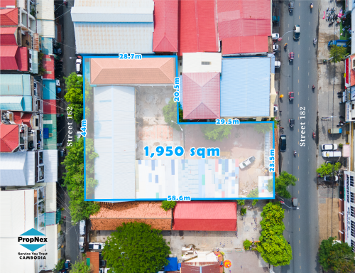 ដីអភិវឌ្ឍន៍មានមុខពីរ តាមបណ្តោយផ្លូវឧកញ៉ាទេពផន & ផ្លូវ១៦២ រាជធានីភ្នំពេញ