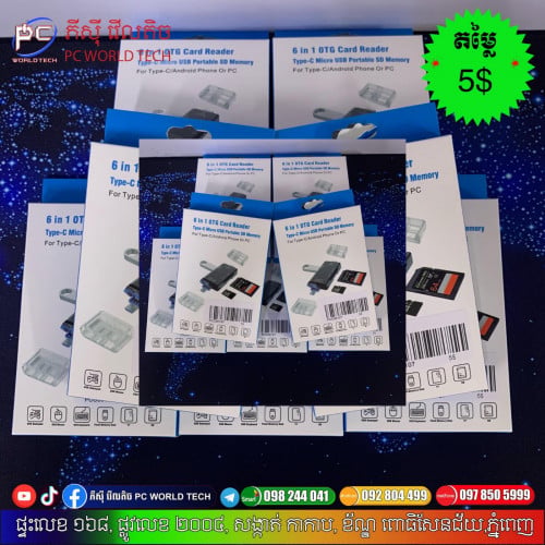 6 in 1 Type C Micro USB Portable