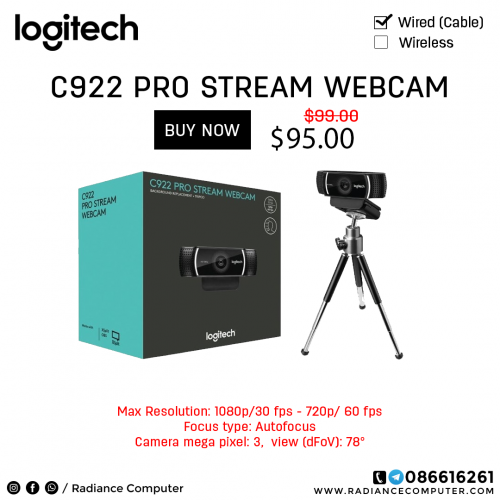 Webcam Logitech C922 Pro 