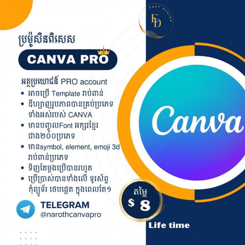 Canva Pro 8$ for lifetime