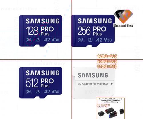 Samsung PRO Plus MicroSD drone sports camera U3 A2 V30 4K high speed memory card