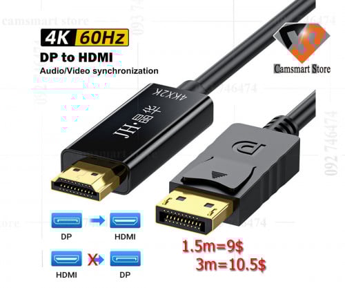 Display Port to HDMI 4K*2K 60Hz DP to HDMI Cable for PC Laptop HDTV Projector