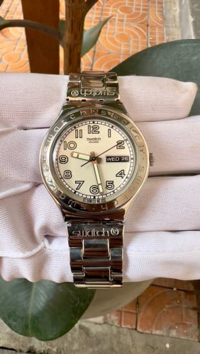 ⌚នាឡិកា​មួយ​ទឹក​ជប៉ុន​ SWATCH IRONY DAY &DATE STAINLESS STEEL WRIST WATCH ⚡ Brand​    Swatch