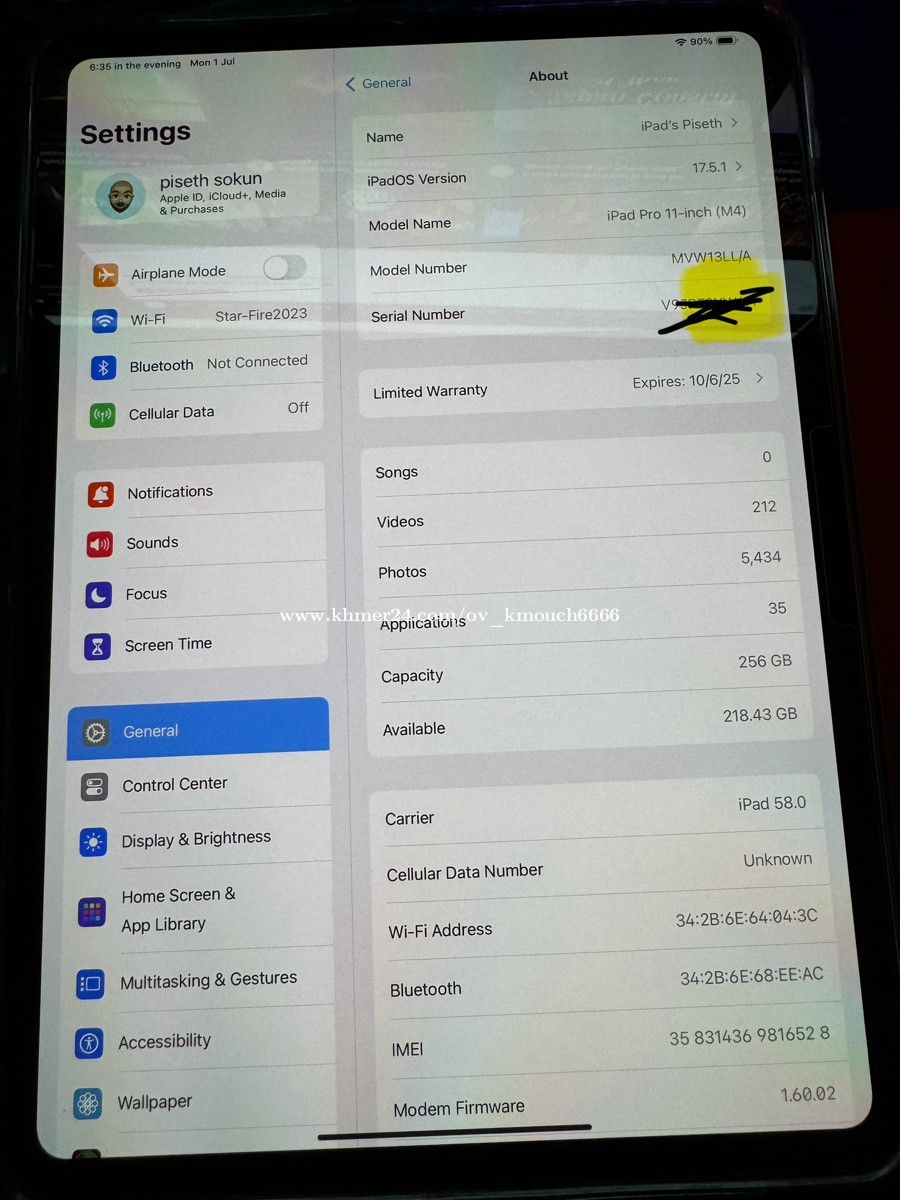 iPad Pro M4 sim/wifi 256GB sell Price 1099.00 in Tuek L
