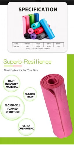 8MM Foldable Exercise Yoga Mat Non-Slip 1830*600*10MM