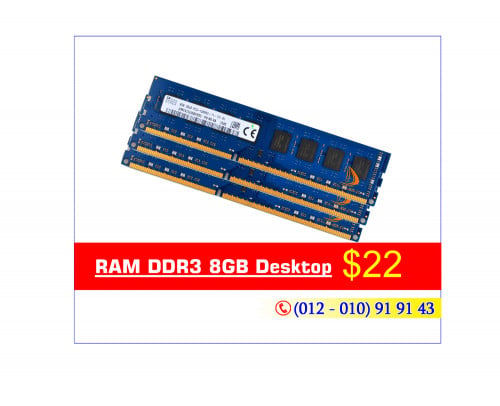 Discount RAM DDR3 8GB Desktop Original in box : $22    | 4GB: $15