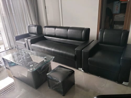Condo Show room Faux Leather Sofa