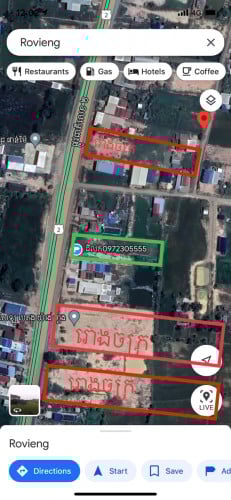 ដីលក់ជាប់រោងចក្រផ្លូវលេខ2តាកែវ33គីឡូពីគួរស្រូវ