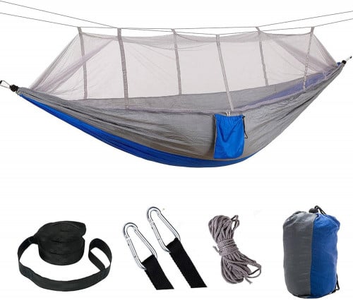 Hanging Camping Hammock with Net Lightweight