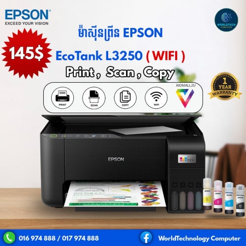 Color Printer L3250 (Print , Scan , Copy )​​  WIFI =145$ , L3210=125$
