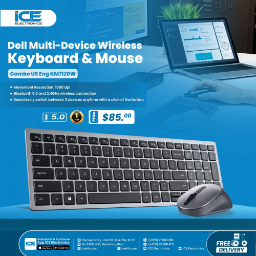 Wireless Keyboard & Mouse Dell Multi-Device with Combo set