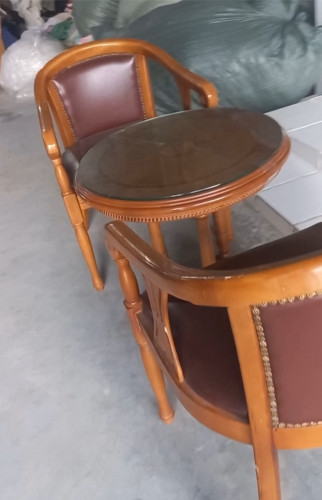 Arm chairs table set