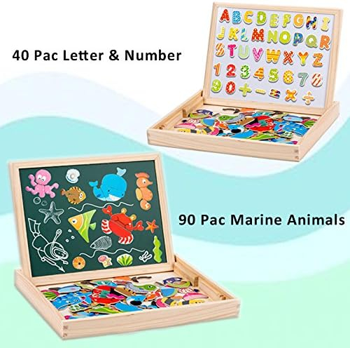 Magnetic Wooden Puzzle Easel Double-Sided Board