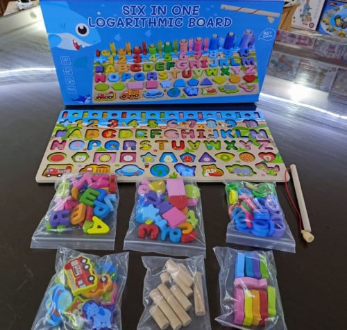 Poshak 6 in 1 Wooden Alphabet, Numbers