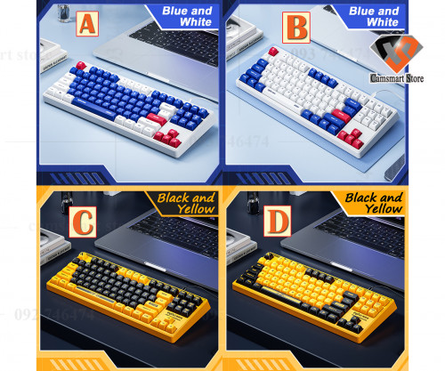 inphic 87 Keys Wired Keyboard RGB Backlit Splashproof Type-C Wired Mute Gaming Keyboard for PC 