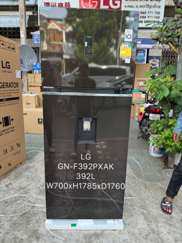 LG GN-F392PXAK( ទូរទឹកកកថ្មីចំណុះ 392លីត្រ/new refrigerator 392L)