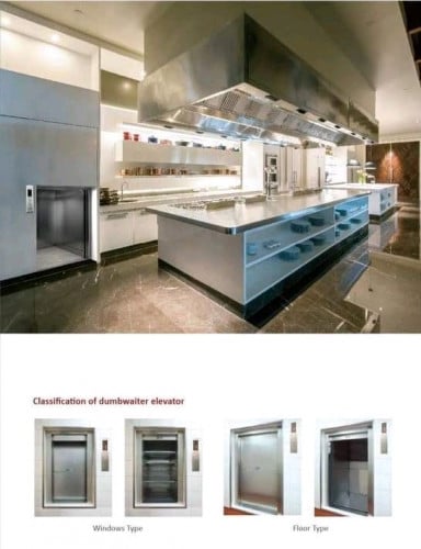 ជណ្តើរយន្តដឹកម្ហូប ,ដឹកទំនិញ-ល-  (Dumbwaiter) ៖