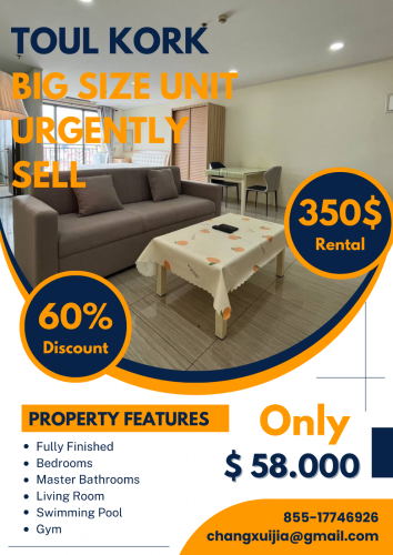 Toul Kork Area || Big Studio Urgently Sell