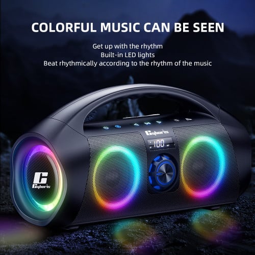 បាសខារាអូខេ-120W-CYBORISF29-Karaoke Portable Wireless-Waterproof​with RGB Light IPX7 -Subwoofer