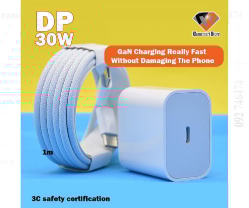 30W GaN Fast Charger Adapter with Type c cable 1m for Mobile Phone iPad Tablet iPhone15