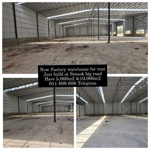 Warehouse 1000m2 4000m2 Sensok for rent