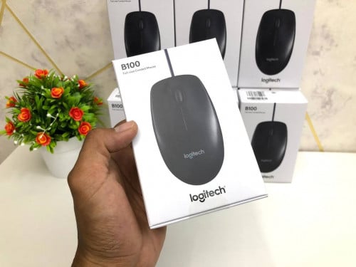 USB Mouse Logitech B100 Original ថ្មីគុណភាពល្អ​(5$)