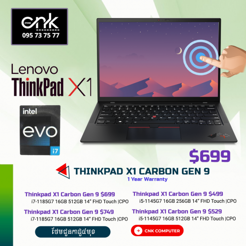 ThinkPad X1 Carbon Gen 9 $699 (1 Year Warranty)