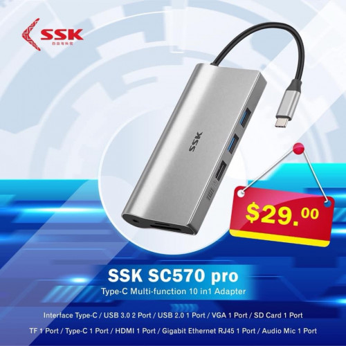 SSK C570 PRO Type-C Multi-function Adapter