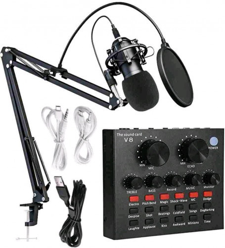 V8 sound card + Microphone Set