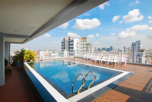 BKK3 | Service apartment two beds with gym and pool for rent near Toul Sleng