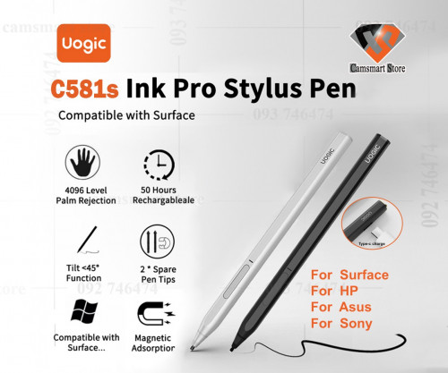 Uogic Stylus Pen for Microsoft Surface 4096 Pressure Sensitivity, for Surface Asus HP Sony