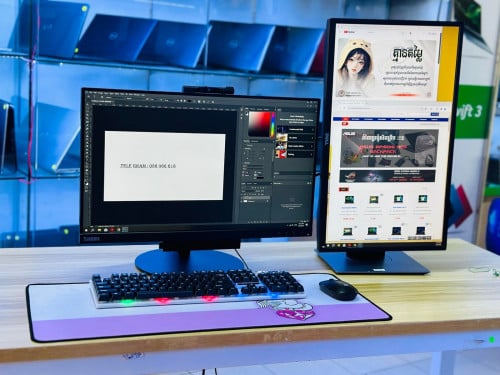 Lenovo All in One 24 កាំមេរ៉ា Speaker WiFI / Core I3-8th / 8GB /256GB