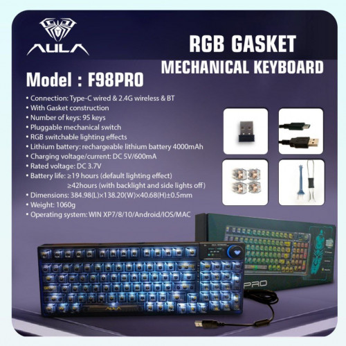 Wireless Bluetooth RGB Keyboard F98Pro មានស្ដុកបងៗ\ud83d\udc81\ud83c\udffb‍\u2640\ufe0f\u2705