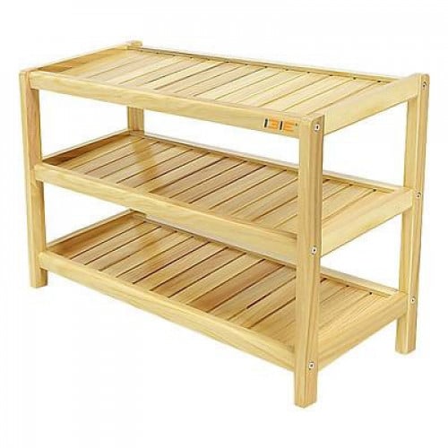 Wooden Shoes Rack multi Function 3layers 63x28x45cm