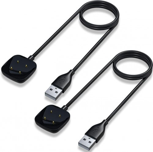 USB Charging Cable for Fitbit Sense and Versa Smartwatch, 2-Pack