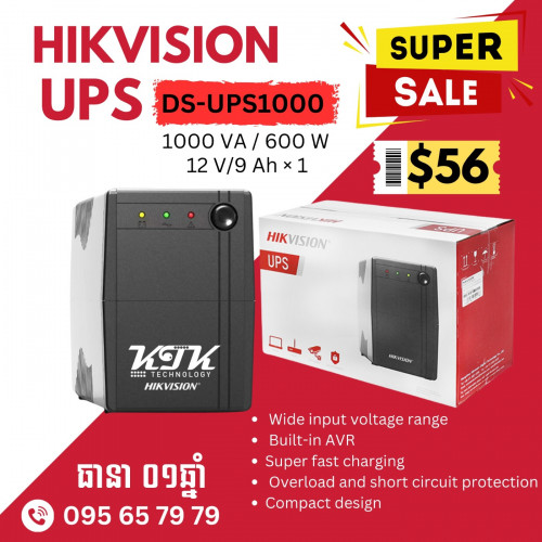 HIKVISION UPS 1000VA / 600W