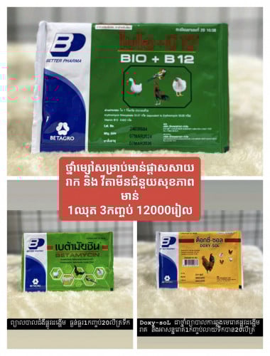 ថ្នាំថែ ថ្នាំព្យាបាលមាន់គ្រប់ប្រភេទ