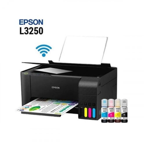 Printer Epson L3250 សម្រាបម៉ាសុិននេះមានមុខងារដូចជាងារ/Print/Scan/Wifi/Copyពណ៍និងសរខ្មៅ