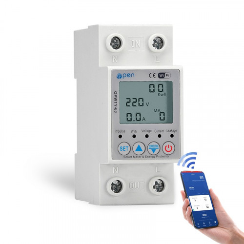 Phase Din Rail Energy Meter Wifi Function