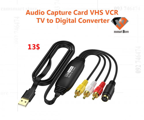 VHS to Digital Converter USB 2.0 Video Converter Audio Capture Card VHS VCR TV to Digital Converter 