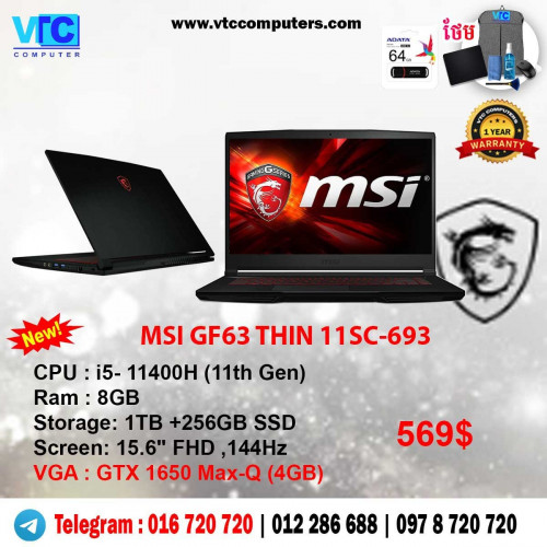 MSI GF63 Thin Gaming 15