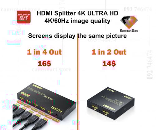 Jinhua 4K HDMI Splitter Full HD 1080p Video HDMI Switch Switcher DualDisplay